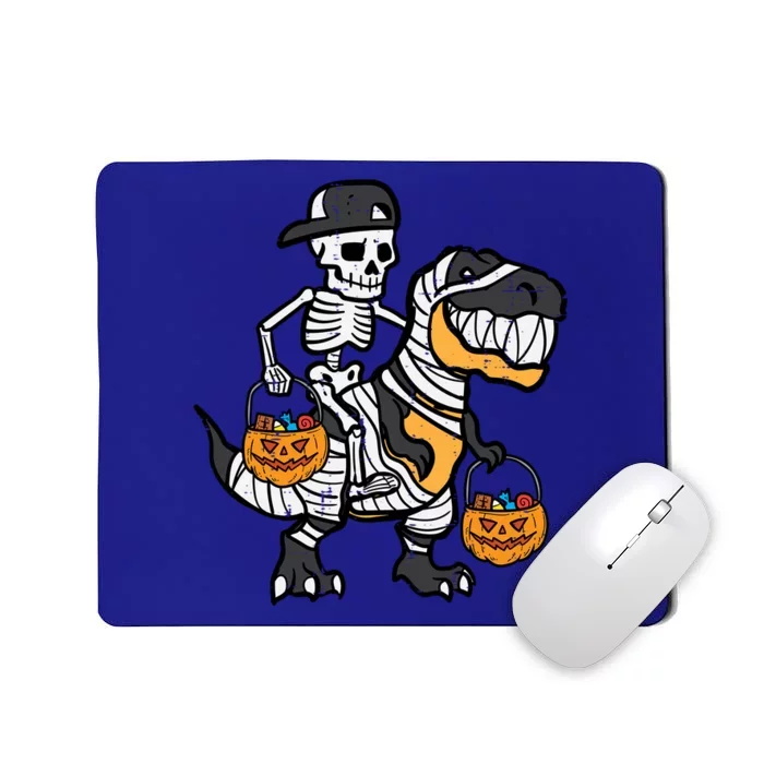 Skeleton Black Cap Dino Halloween Gift Mousepad