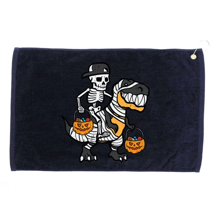 Skeleton Black Cap Dino Halloween Gift Grommeted Golf Towel