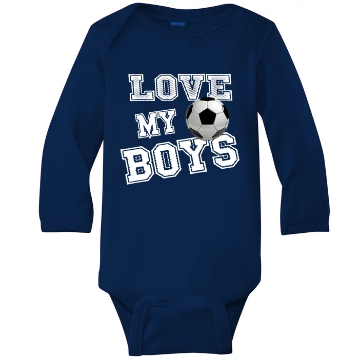 Soccer Ball Cute Soccer Mom Love My Soccer Futbol Funny Gift Baby Long Sleeve Bodysuit