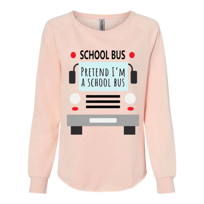 School Bus Costume Adult Funny Halloween Womens California Wash Sweatshirt