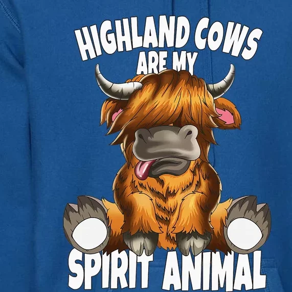 Scottish Beef Cow Highland Cows Are My Spirit Animal Premium Hoodie