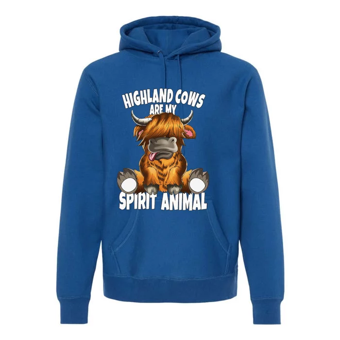 Scottish Beef Cow Highland Cows Are My Spirit Animal Premium Hoodie