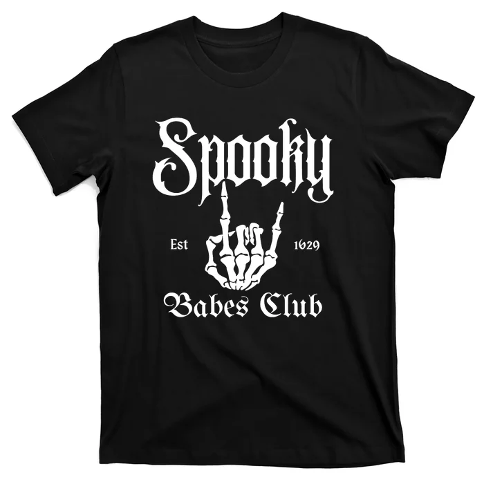 Spooky Babes Club Funny Vintage Skeleton Halloween T-Shirt