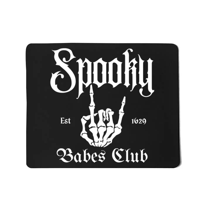 Spooky Babes Club Funny Vintage Skeleton Halloween Mousepad