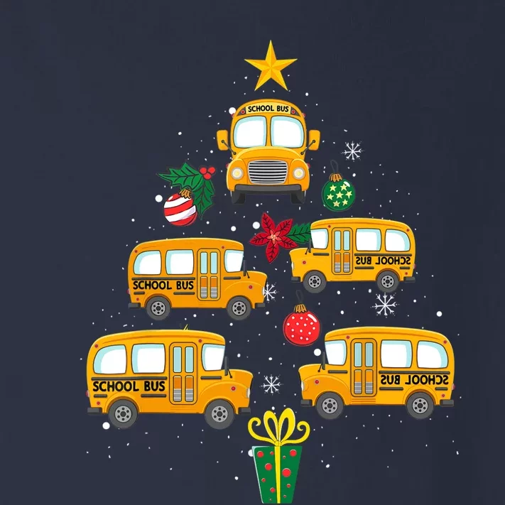 School Bus Christmas Tree Funny Boys Girls Xmas Pajama Toddler Long Sleeve Shirt