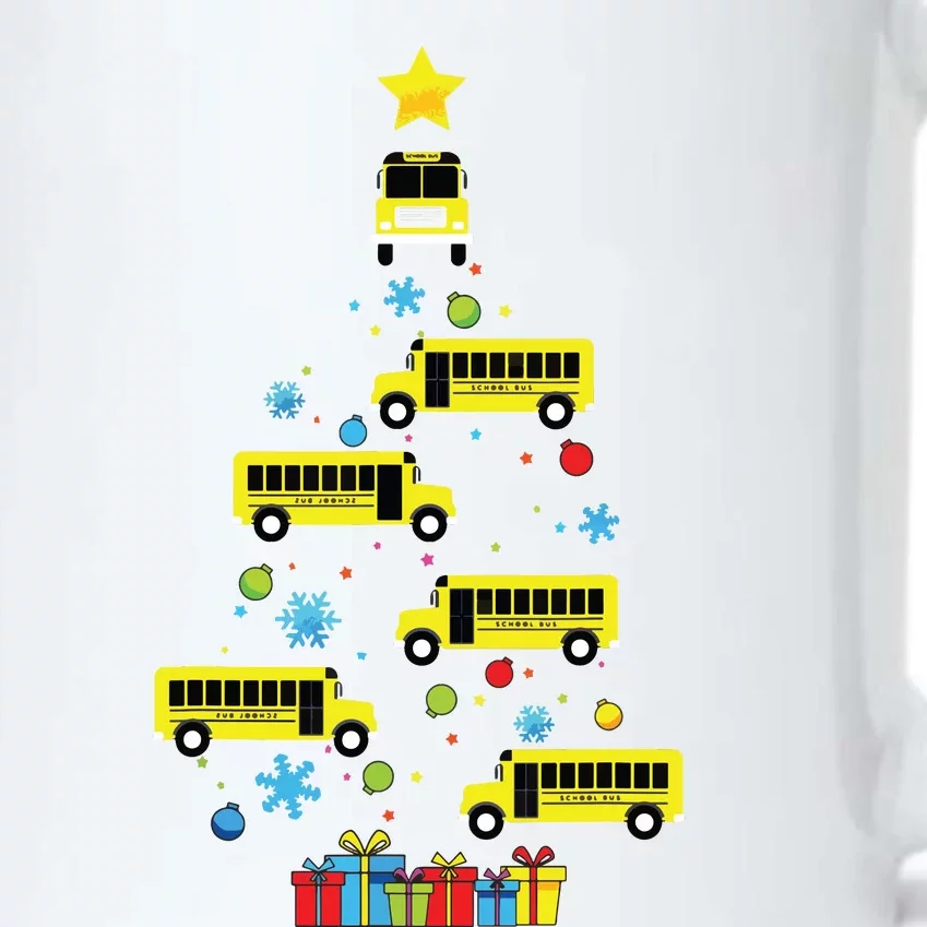 School Bus Christmas Tree Funny Bus Driver Graphic Cute Black Color Changing Mug