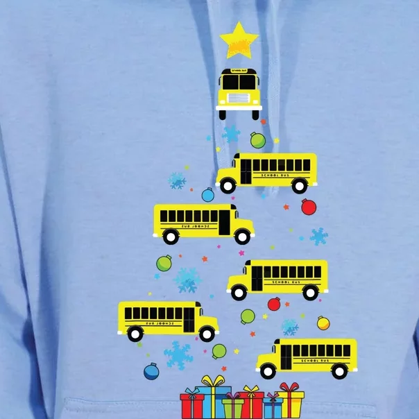 School Bus Christmas Tree Funny Bus Driver Graphic Cute Unisex Surf Hoodie