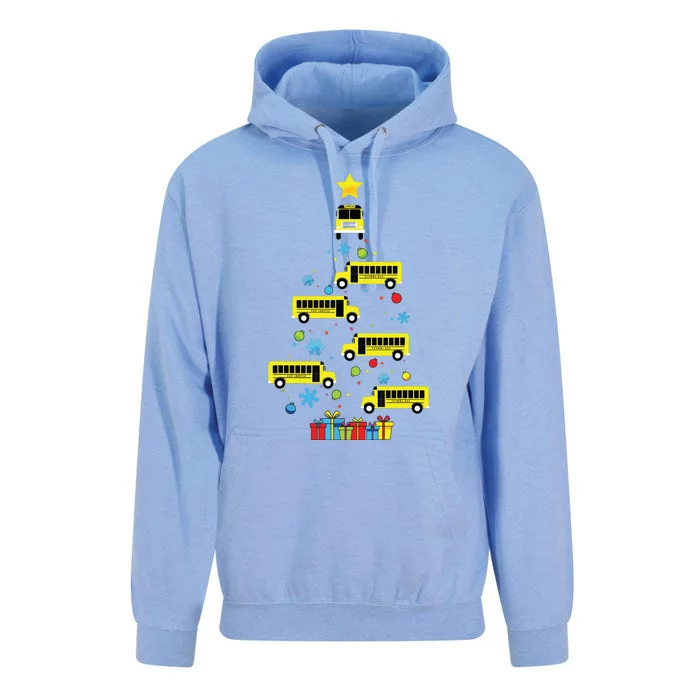 School Bus Christmas Tree Funny Bus Driver Graphic Cute Unisex Surf Hoodie