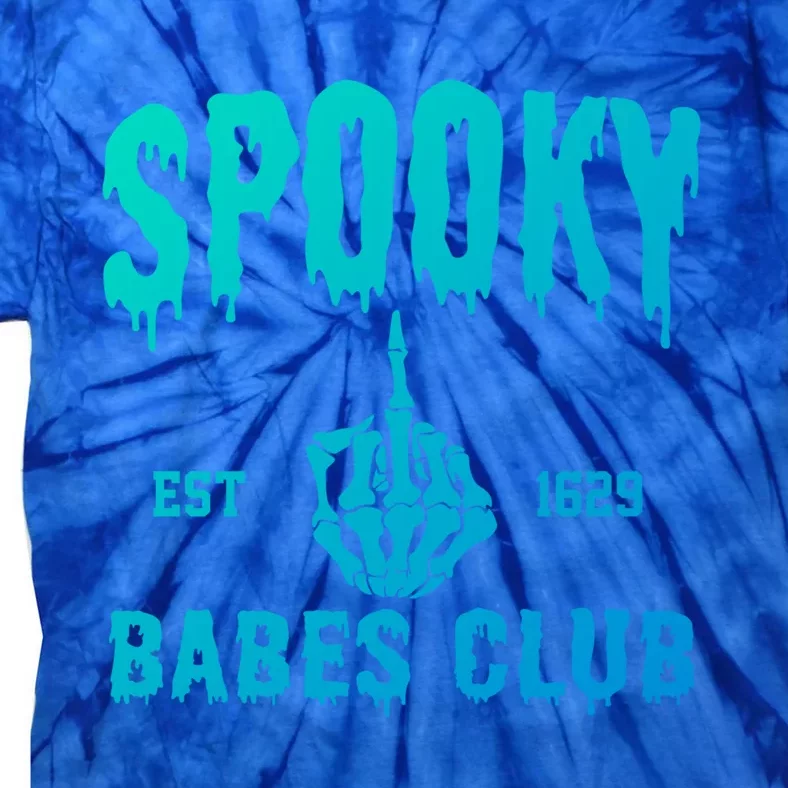 Spooky Babes Club Halloween Salem Witchy Spooky Season Gift Tie-Dye T-Shirt