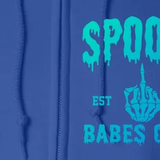 Spooky Babes Club Halloween Salem Witchy Spooky Season Gift Full Zip Hoodie