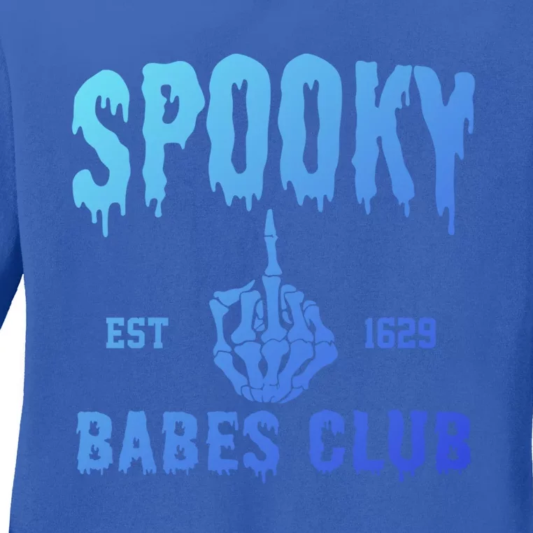 Spooky Babes Club Halloween Salem Witchy Spooky Season Gift Ladies Long Sleeve Shirt