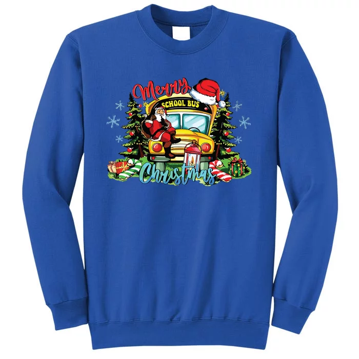 School Bus Christmas Tree Funny Santa Bus Driver Lover Gifts Tall Sweatshirt