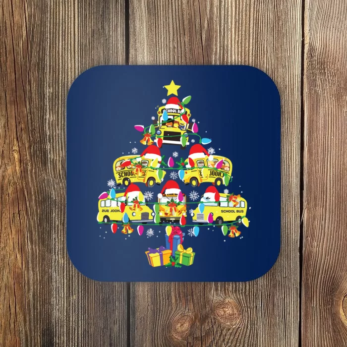 School Bus Christmas Tree Funny Santa Bus Driver Coaster