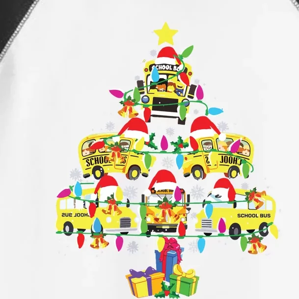 School Bus Christmas Tree Funny Santa Bus Driver Toddler Fine Jersey T-Shirt