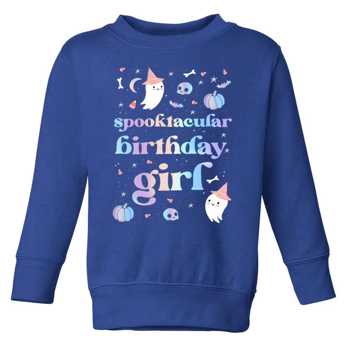 Spooktacular Birthday Cute Ghost Halloween Party Retro Gift Toddler Sweatshirt