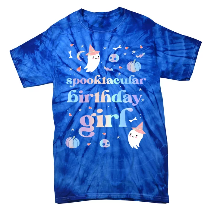 Spooktacular Birthday Cute Ghost Halloween Party Retro Gift Tie-Dye T-Shirt