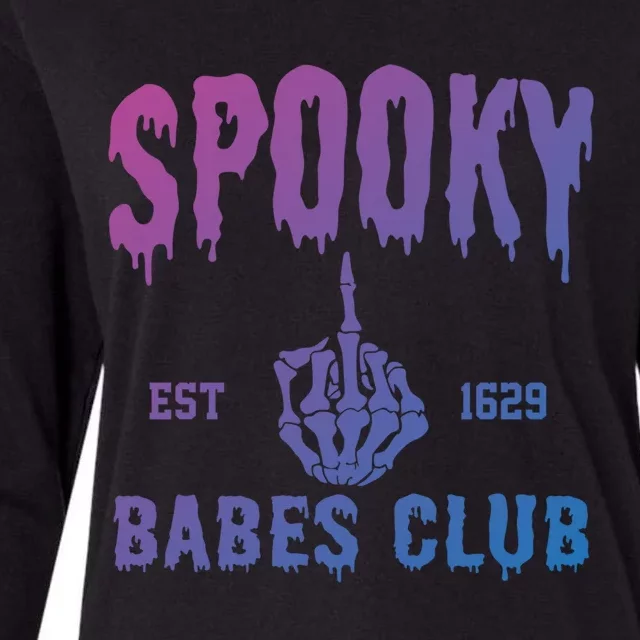 Spooky Babes Club Halloween Salem Witchy Spooky Season Gift Womens Cotton Relaxed Long Sleeve T-Shirt