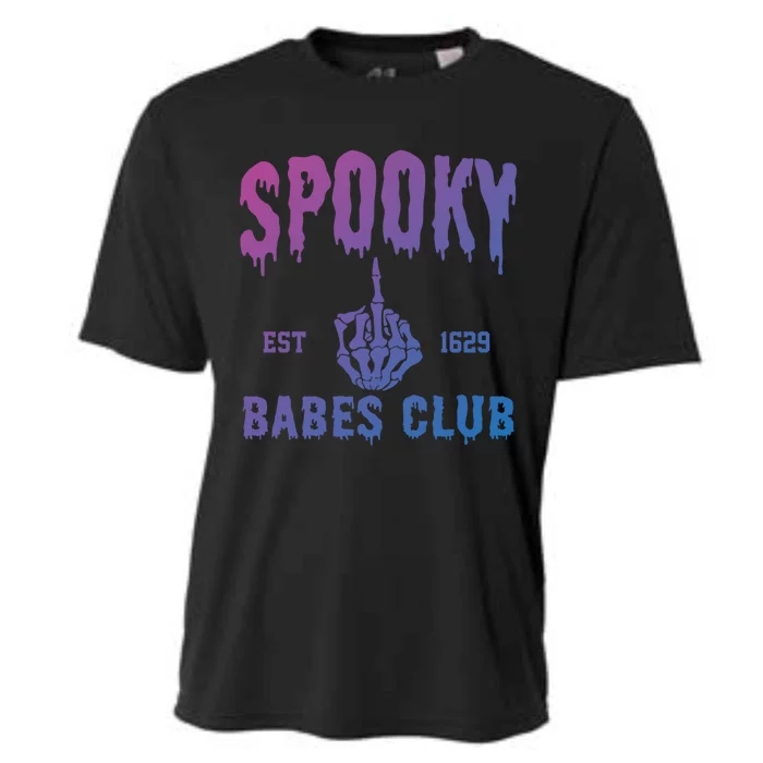 Spooky Babes Club Halloween Salem Witchy Spooky Season Gift Cooling Performance Crew T-Shirt