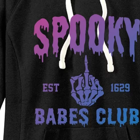 Spooky Babes Club Halloween Salem Witchy Spooky Season Gift Women's Fleece Hoodie