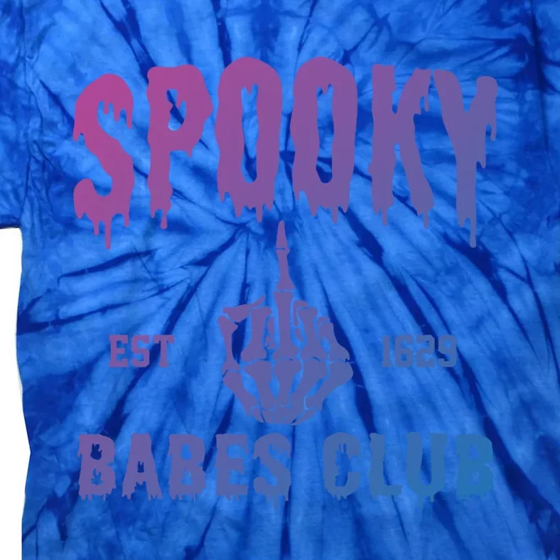 Spooky Babes Club Halloween Salem Witchy Spooky Season Gift Tie-Dye T-Shirt