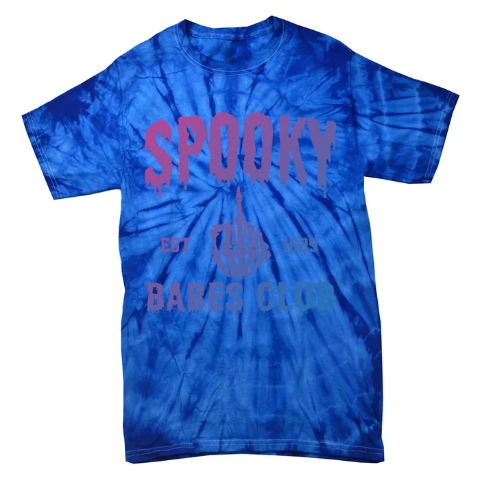 Spooky Babes Club Halloween Salem Witchy Spooky Season Gift Tie-Dye T-Shirt