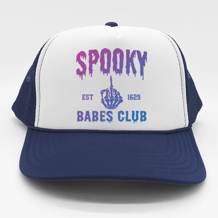 Spooky Babes Club Halloween Salem Witchy Spooky Season Gift Trucker Hat