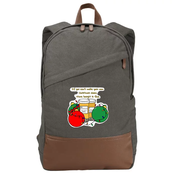 Store Bought Christmas Cheer Cotton Canvas Backpack