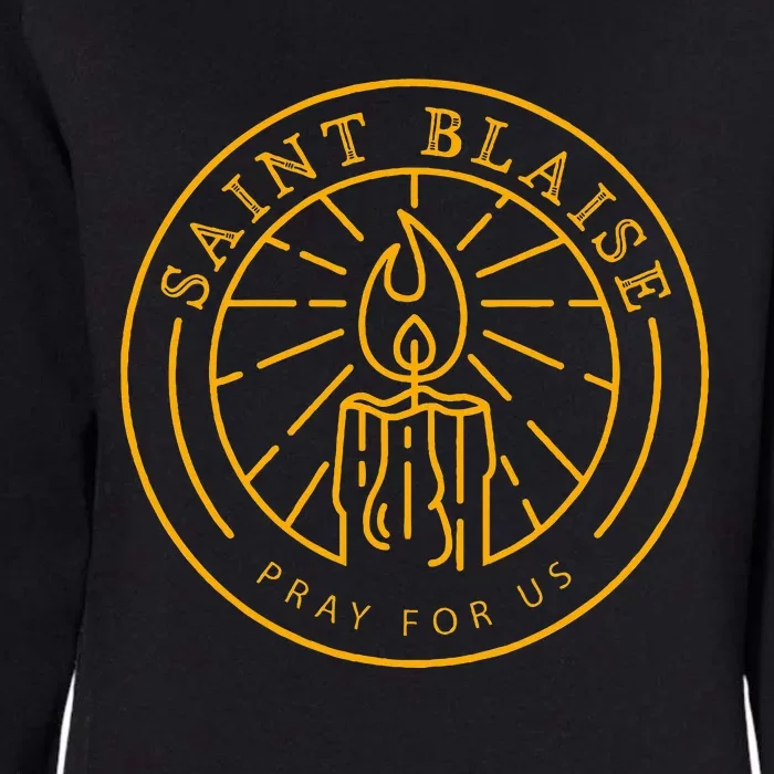 St Blaise Candle Catholic Saint Womens California Wash Sweatshirt