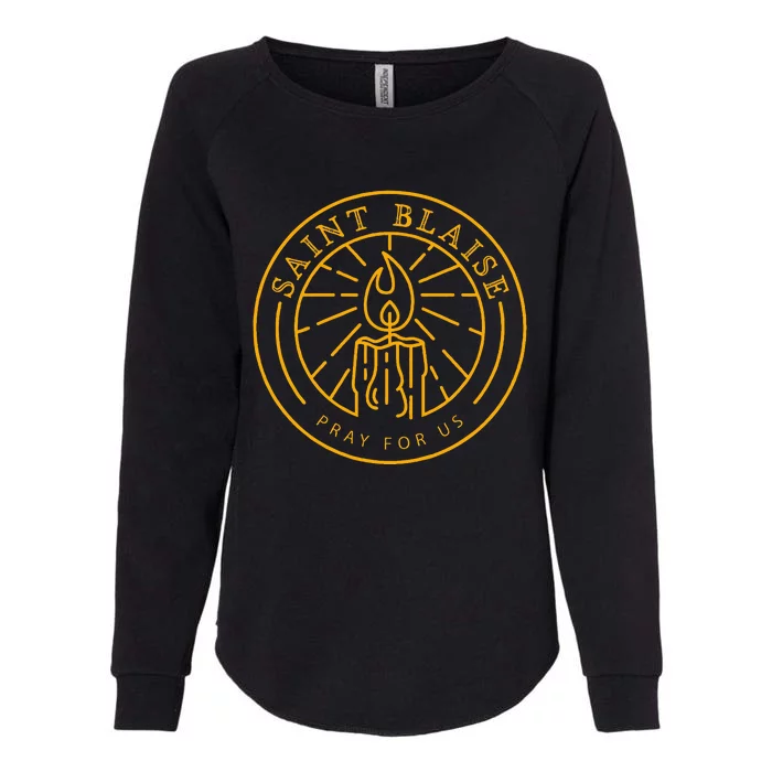 St Blaise Candle Catholic Saint Womens California Wash Sweatshirt