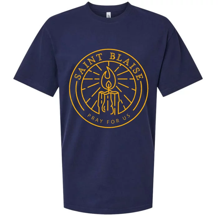 St Blaise Candle Catholic Saint Sueded Cloud Jersey T-Shirt