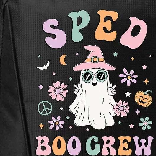 SPED Boo Crew Halloween Floral Ghost Special Ed SPED Teacher City Backpack