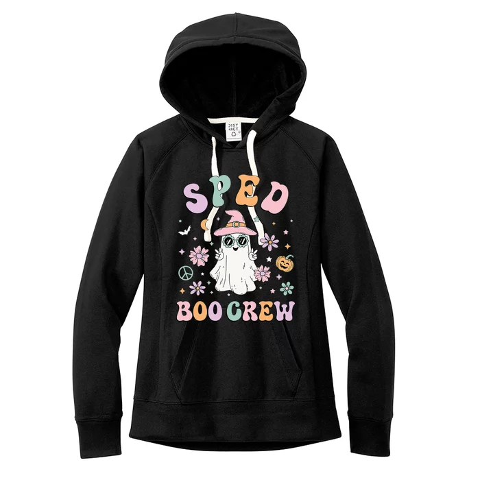 SPED Boo Crew Halloween Floral Ghost Special Ed SPED Teacher Women's Fleece Hoodie