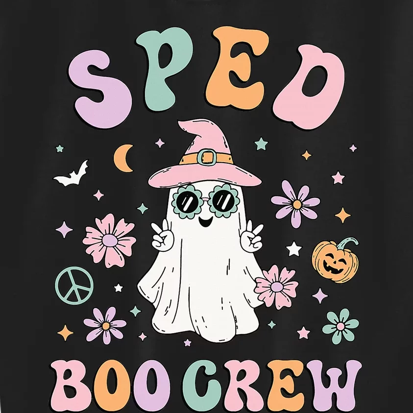 SPED Boo Crew Halloween Floral Ghost Special Ed SPED Teacher Kids Sweatshirt