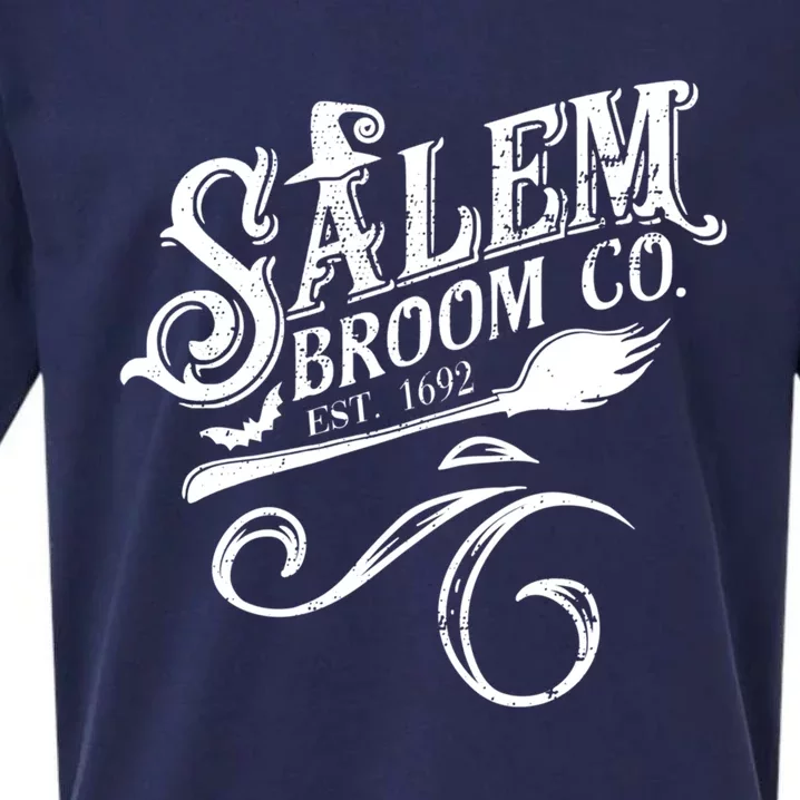 Salem Broom Co Est 1692 Funny Halloween Witch Quote Graphic Gift Sueded Cloud Jersey T-Shirt