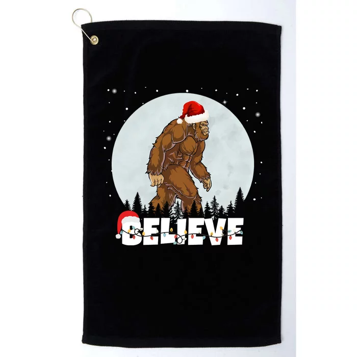 Santa Bigfoot Christmas Rock Funny Sasquatch Believe Platinum Collection Golf Towel