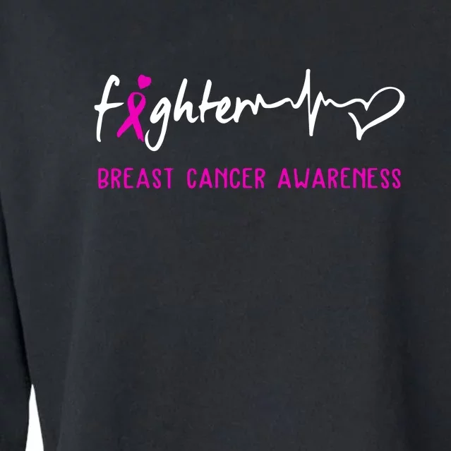 Support Breast Cancer Fighter Survivor Breast Cancer Awareness Gifts Cropped Pullover Crew