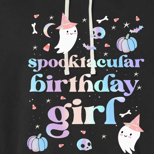 Spooktacular Birthday Cute Ghost Halloween Party Garment-Dyed Fleece Hoodie