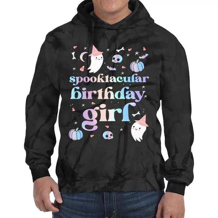 Spooktacular Birthday Cute Ghost Halloween Party Tie Dye Hoodie