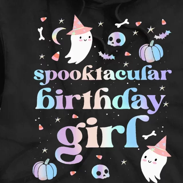 Spooktacular Birthday Cute Ghost Halloween Party Tie Dye Hoodie