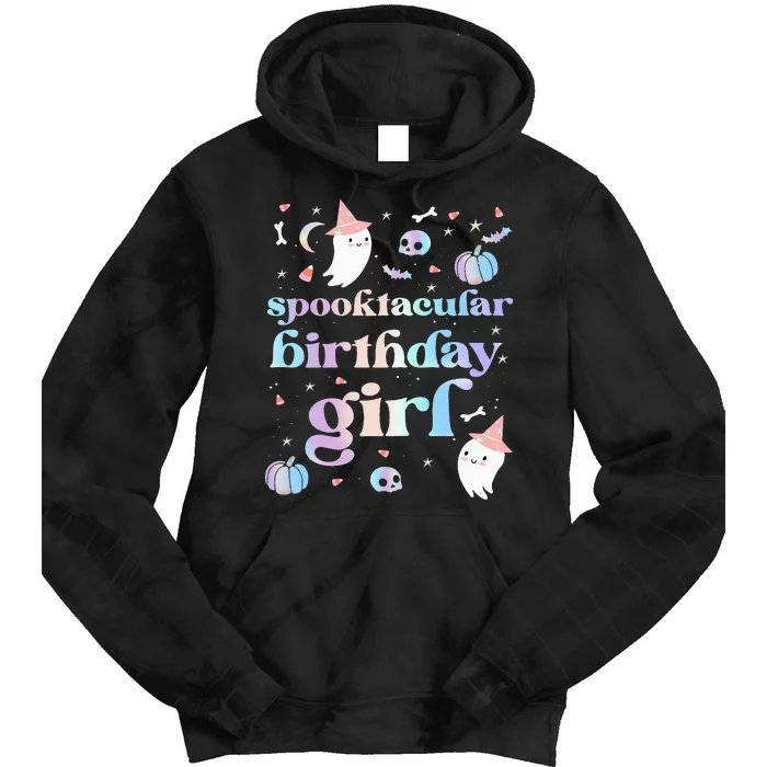 Spooktacular Birthday Cute Ghost Halloween Party Tie Dye Hoodie