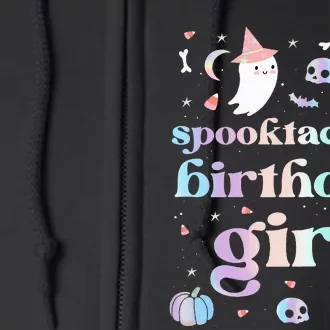 Spooktacular Birthday Cute Ghost Halloween Party Full Zip Hoodie