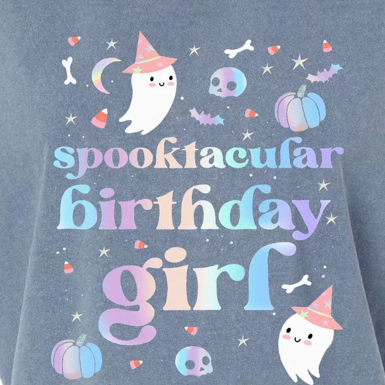 Spooktacular Birthday Cute Ghost Halloween Party Garment-Dyed Women's Muscle Tee