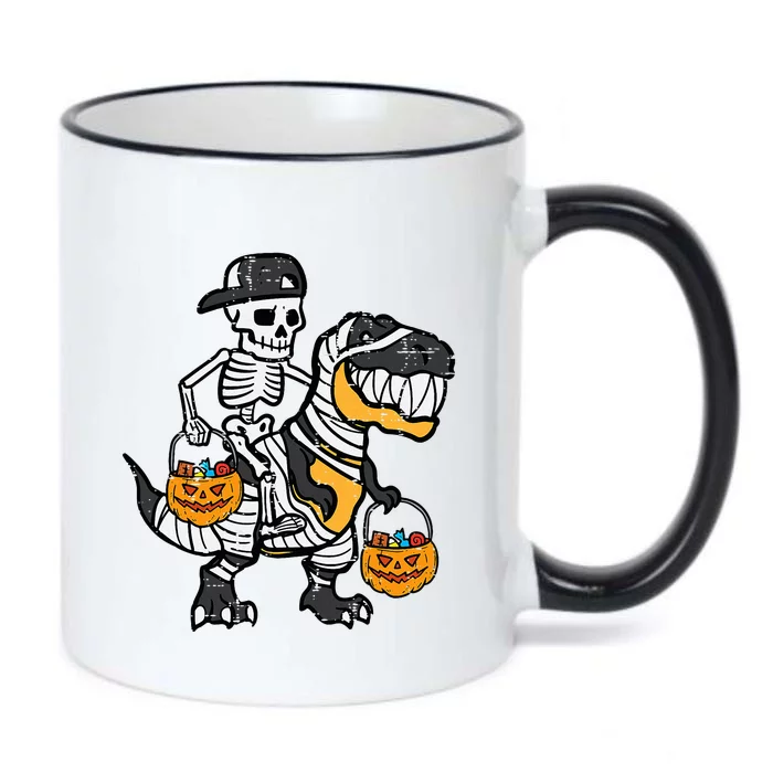 Skeleton Black Cap Dino Halloween Black Color Changing Mug