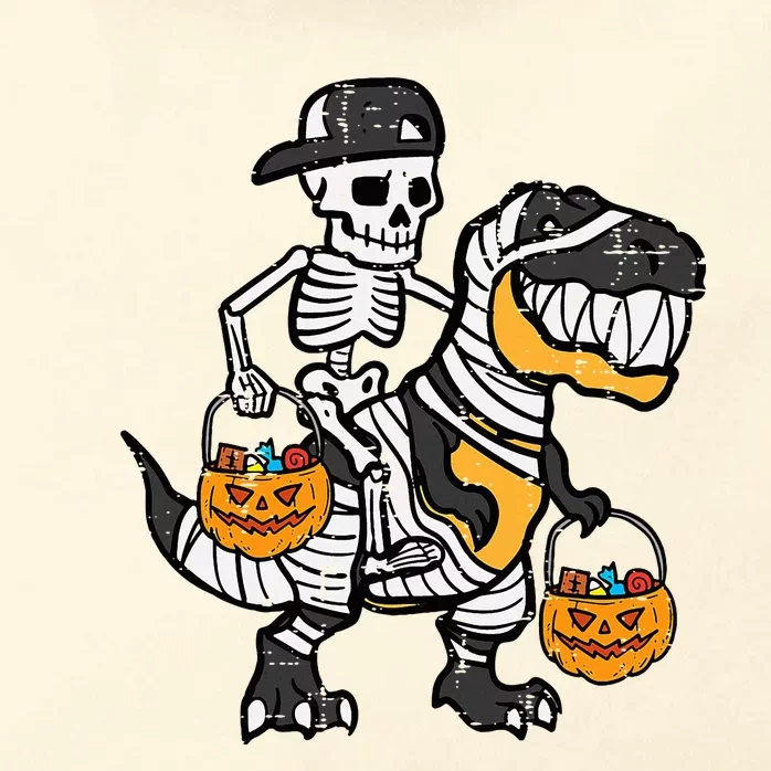 Skeleton Black Cap Dino Halloween Zip Tote Bag