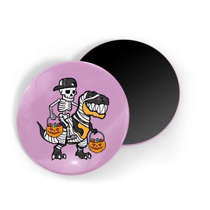 Skeleton Black Cap Dino Halloween Magnet