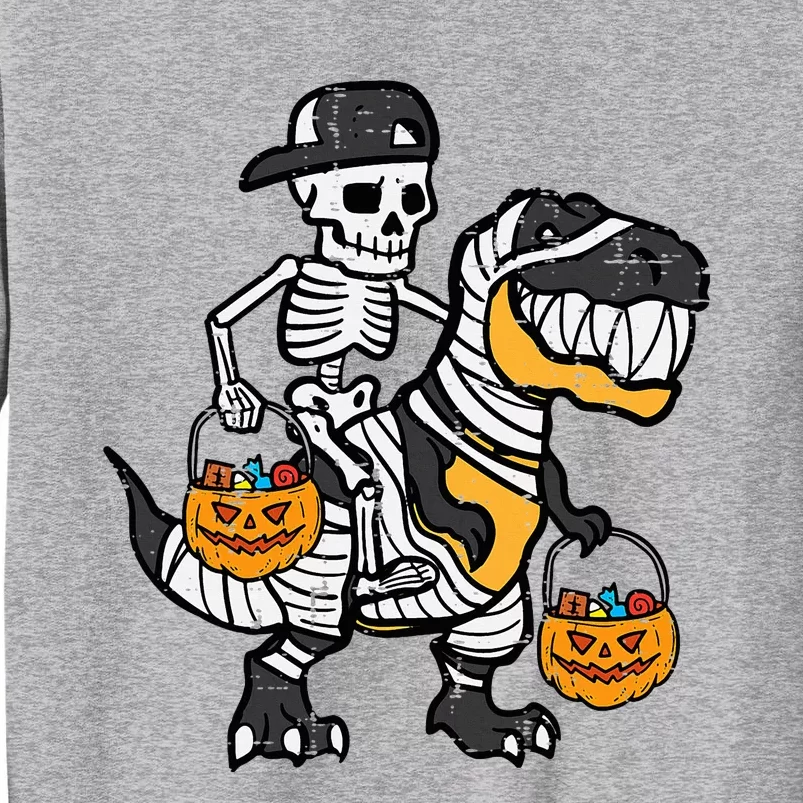 Skeleton Black Cap Dino Halloween Tall Sweatshirt