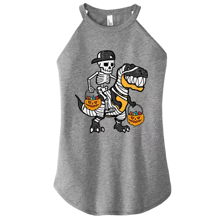 Skeleton Black Cap Dino Halloween Women’s Perfect Tri Rocker Tank