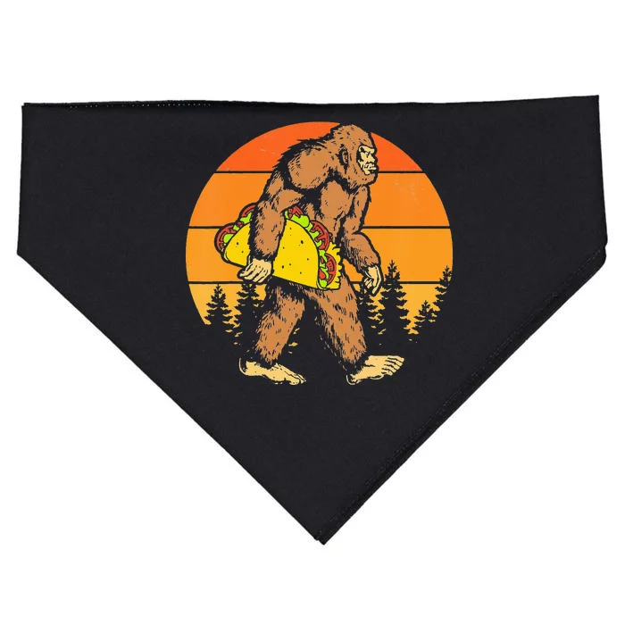 Sasquatch Bigfoot Carrying Taco Funny Cinco De Mayo USA-Made Doggie Bandana