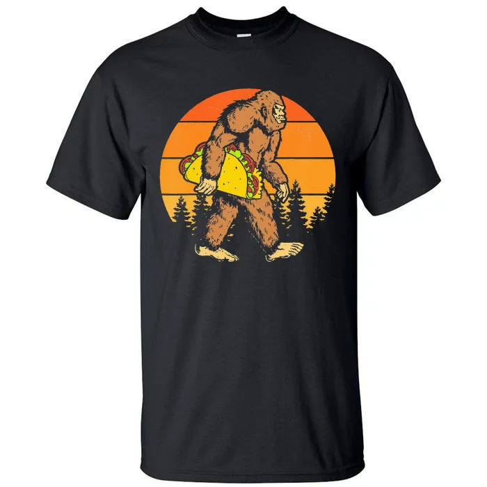 Sasquatch Bigfoot Carrying Taco Funny Cinco De Mayo Tall T-Shirt