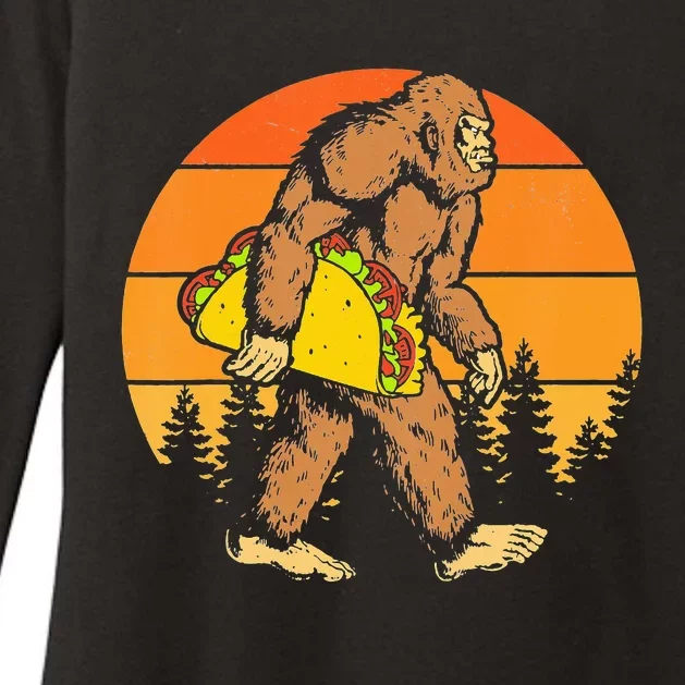 Sasquatch Bigfoot Carrying Taco Funny Cinco De Mayo Womens CVC Long Sleeve Shirt